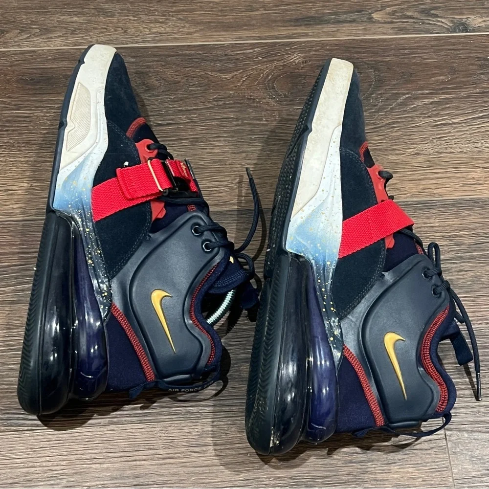 Nike Air Force 270 Men Bred Black Metallic gold Shoes Sz 10.5